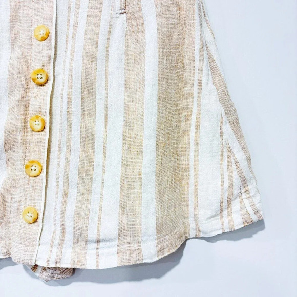 FOREVER21 Beige striped linen  skort - Picture 4 of 8
